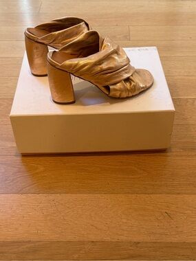 Forte Forte Heeled Laminated Leather Crossed Sandals size 37
